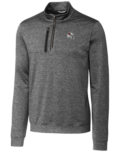 Arizona Cardinals NFL Helmet Cutter & Buck Stealth Heathered Mens Big and Tall  Quarter Zip Pullover EG_MANN_HG 1