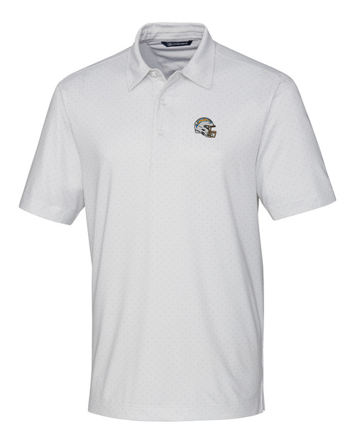 Los Angeles Chargers NFL Helmet Cutter & Buck Pike Double Dot Print Stretch Mens Polo WH_MANN_HG 1