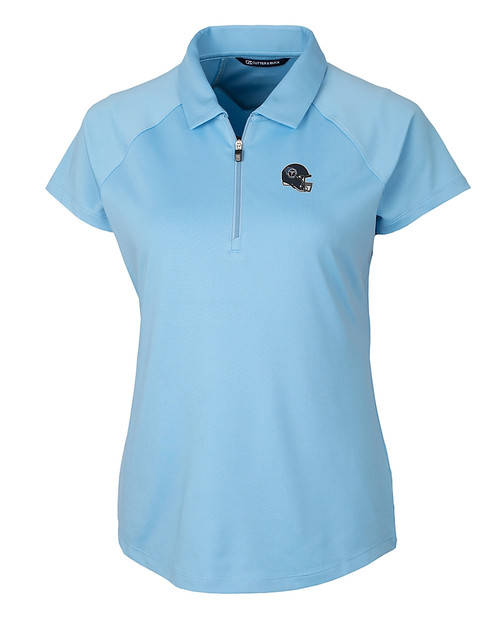 Tennessee Titans NFL Helmet Cutter & Buck Forge Stretch Womens Short Sleeve Polo Atlas Light Blue Mannequin