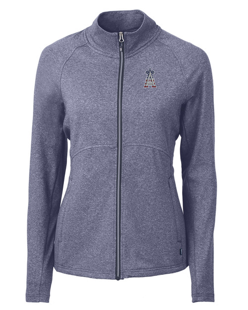 Los Angeles Angels Stars & Stripes Cutter & Buck Adapt Eco Knit Heather Recycled Womens Full Zip NVH_MANN_HG 1