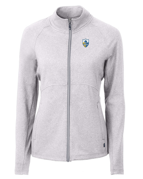 Los Angeles Chargers Historic Cutter & Buck Adapt Eco Knit Heather Recycled Womens Full Zip POH_MANN_HG 1