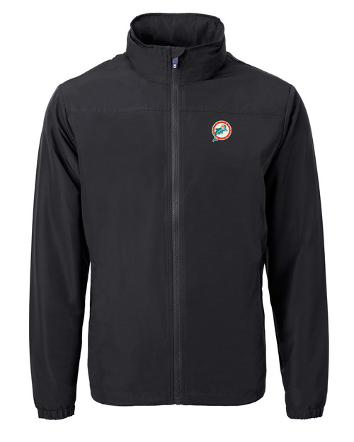 Miami Dolphins Historic Cutter & Buck Charter Eco Knit Recycled Big & Tall Full-Zip Jacket BL_MANN_HG 1