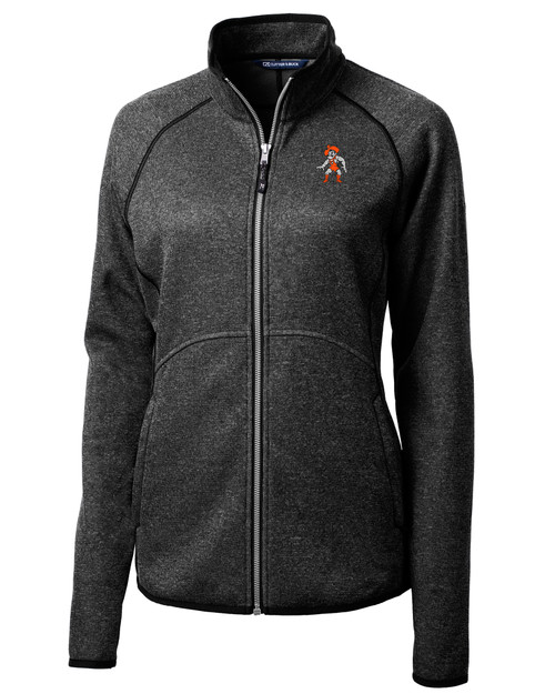 Oklahoma State Cowboys Wrestling Pete Cutter & Buck Mainsail Sweater-Knit Womens Full Zip Jacket CCH_MANN_HG 1