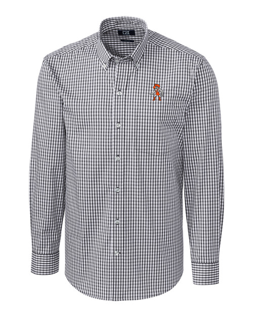 Oklahoma State Cowboys Wrestling Pete Cutter & Buck Easy Care Stretch Gingham Mens Big and Tall Long Sleeve Dress Shirt CC_MANN_HG 1