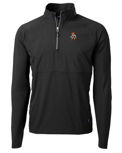 Oklahoma State Cowboys Wrestling Pete Cutter & Buck Adapt Eco Knit Hybrid Recycled Mens Quarter Zip BL_MANN_HG 1
