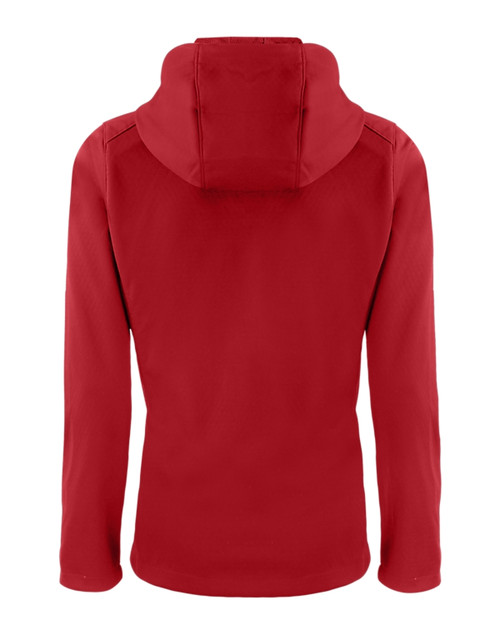 Louisville Cardinals Alumni Cutter & Buck Evoke Hybrid Eco Softshell  Recycled Full Zip Womens Hooded Jacket - Cutter & Buck