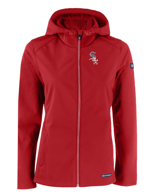 Chicago White Sox Stars & Stripes Cutter & Buck Evoke Eco Softshell Recycled Full Zip Womens Jacket CDR_MANN_HG 1