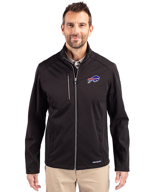 Buffalo Bills Cutter & Buck Evoke Recycled Honeycomb Fleece Mens Full Zip Jacket Black Front