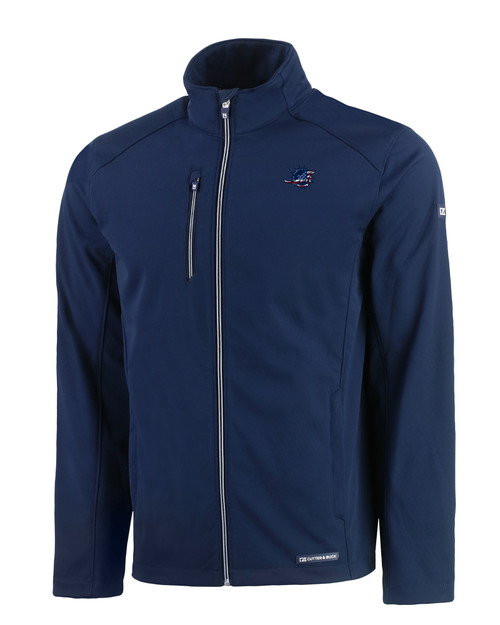 Miami Dolphins Americana Cutter & Buck Evoke Eco Softshell Recycled Full Zip Mens Jacket NVBU_MANN_HG 1