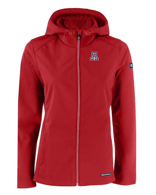 Arizona Wildcats Cutter & Buck Evoke Softshell Recycled Full Zip Womens Jacket CDR_MANN_HG 