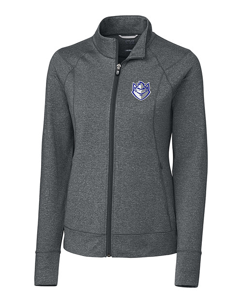 Saint Louis Billikens Cutter & Buck Shoreline Heathered Womens Full Zip Jacket Charcoal Heather Mannequin