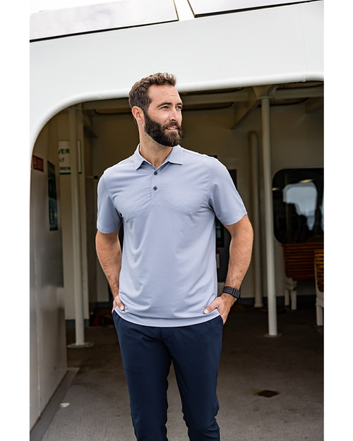Men's Cutter & Buck Gray Seattle Mariners Pike Eco Tonal Geo Print Stretch  Recycled Polo