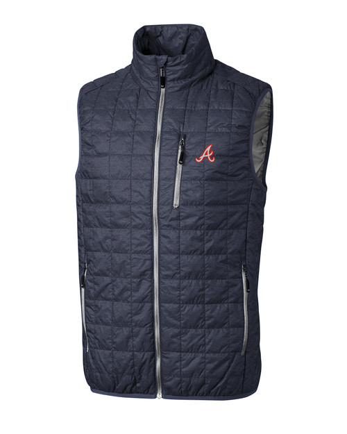 Atlanta Braves Cooperstown Cutter & Buck Rainier PrimaLoft® Mens Eco Insulated Full Zip Puffer Vest ANM_MANN_HG 1