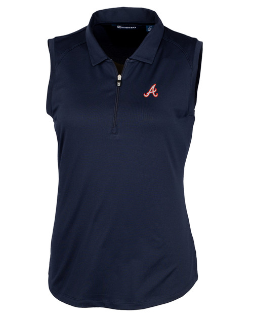 Atlanta Braves Cooperstown Cutter & Buck Forge Stretch Womens Sleeveless Polo LYN_MANN_HG 1