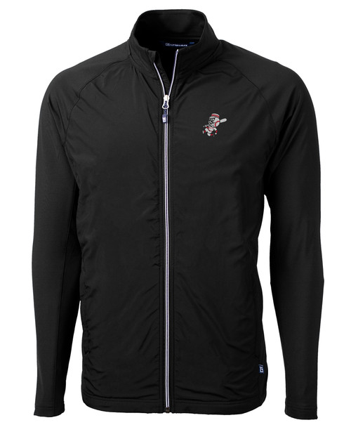 Cincinnati Reds Cooperstown Cutter & Buck Adapt Eco Knit Hybrid Recycled Mens Big & Tall Full Zip Jacket BL_MANN_HG 1