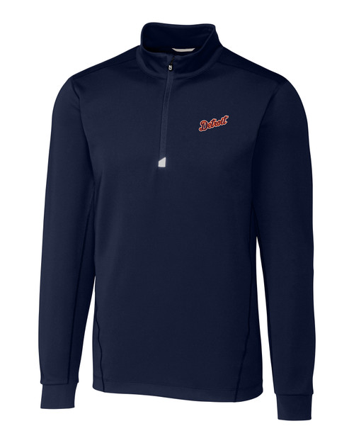 Detroit Tigers Cooperstown Cutter & Buck Traverse Stretch Quarter Zip Mens Big and Tall Pullover LYN_MANN_HG 1