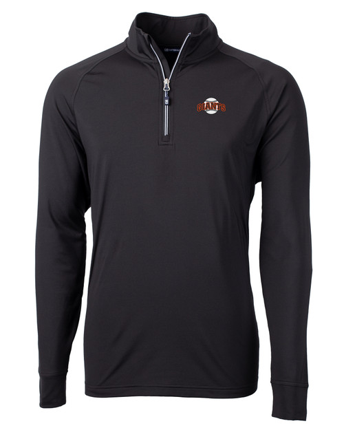 San Francisco Giants Cooperstown Cutter & Buck Adapt Eco Knit Stretch Recycled Mens Big and Tall Quarter Zip Pullover BL_MANN_HG 1