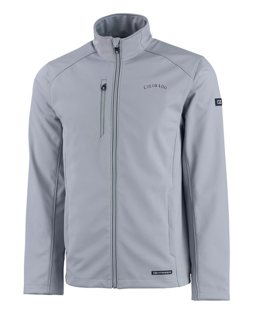 Colorado Rockies Cooperstown Cutter & Buck Evoke Eco Softshell Recycled Full Zip Mens Jacket CNC_MANN_HG 1