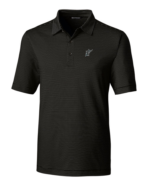 Miami Marlins Cooperstown Cutter & Buck Forge Pencil Stripe Stretch Mens Big and Tall Polo BL_MANN_HG 1