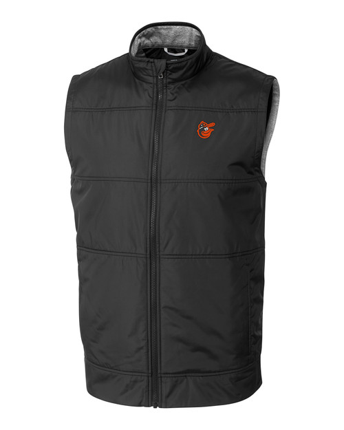 Baltimore Orioles Cooperstown Cutter & Buck Stealth Hybrid Quilted Mens Big and Tall Windbreaker Vest BL_MANN_HG 1
