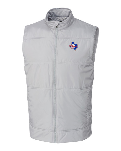 Texas Rangers Cooperstown Cutter & Buck Stealth Hybrid Quilted Mens Big and Tall Windbreaker Vest POL_MANN_HG 1