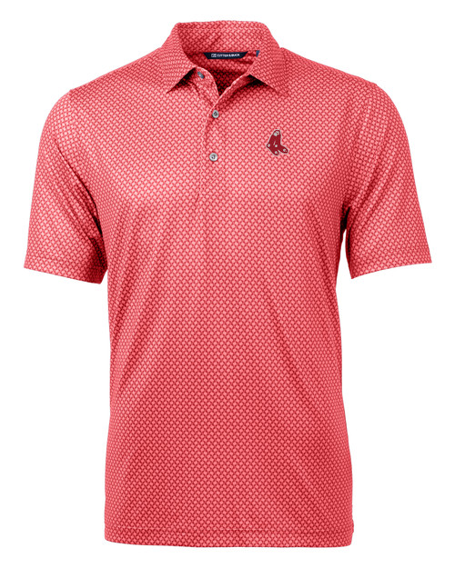 Boston Red Sox Cooperstown Cutter & Buck Pike Banner Print Stretch Men's Big & Tall Polo CDR_MANN_HG 1