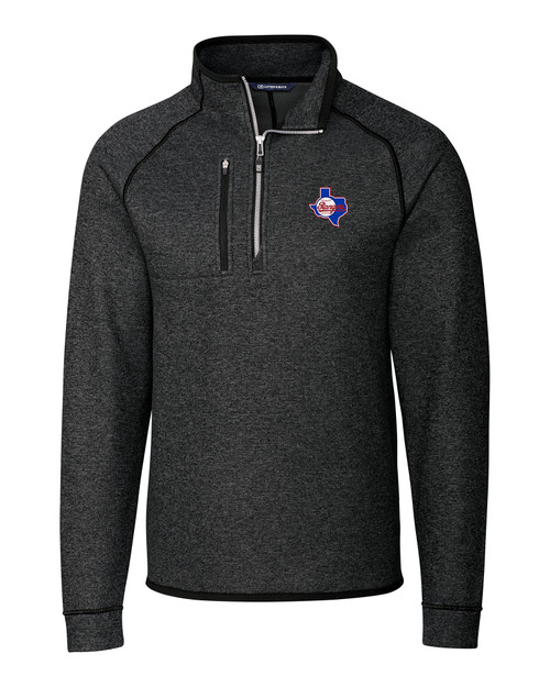 Texas Rangers Cooperstown Cutter & Buck Mainsail Sweater-Knit Mens Big and Tall Half Zip Pullover Jacket CCH_MANN_HG 1