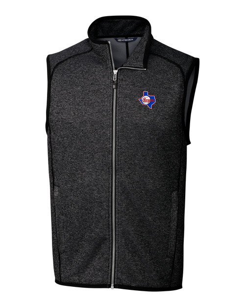 Texas Rangers Cooperstown Cutter & Buck Mainsail Sweater-Knit Mens Big and Tall Full Zip Vest CCH_MANN_HG 1