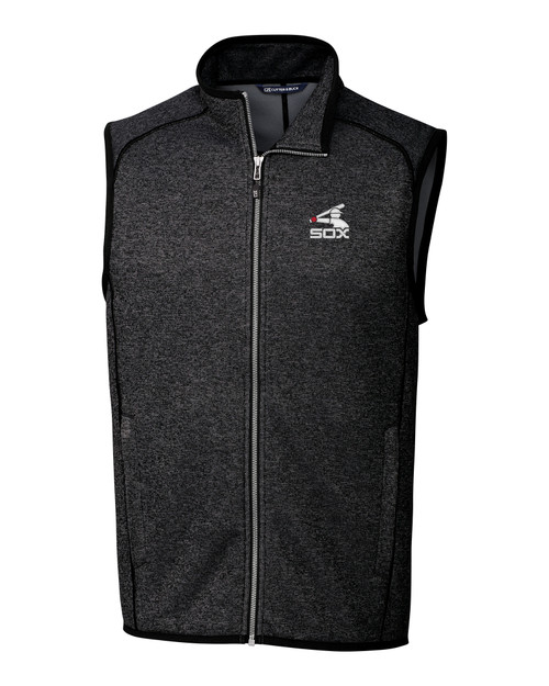 Chicago White Sox Cooperstown Cutter & Buck Mainsail Sweater-Knit Mens Big and Tall Full Zip Vest CCH_MANN_HG 1