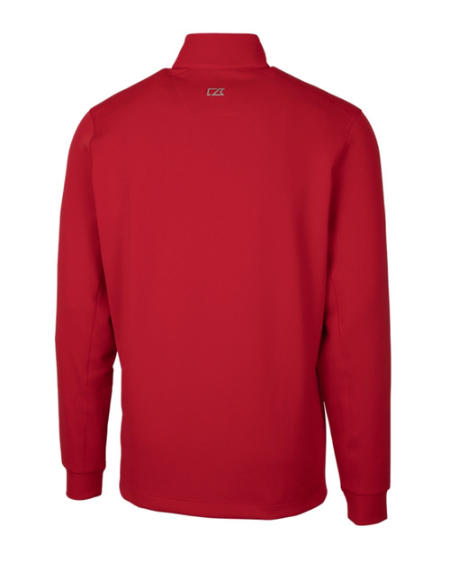 Men's Cutter & Buck Gray Louisville Cardinals Alumni Logo Traverse Stripe Stretch Quarter-Zip Pullover Top Size: Large