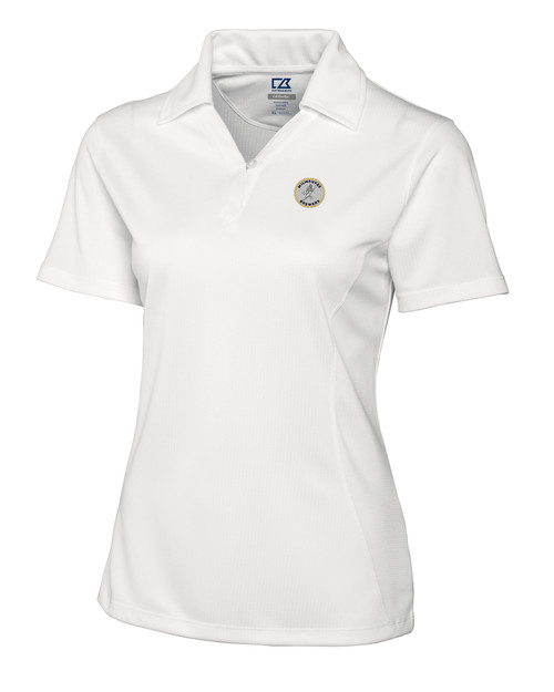 Milwaukee Brewers Cooperstown Cutter & Buck CB Drytec Genre Textured Solid Womens Polo WH_MANN_HG 1