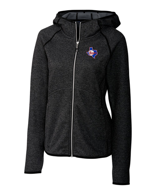 Texas Rangers Cooperstown Cutter & Buck Mainsail Sweater-Knit Hoodie Womens Full Zip Jacket CCH_MANN_HG 1