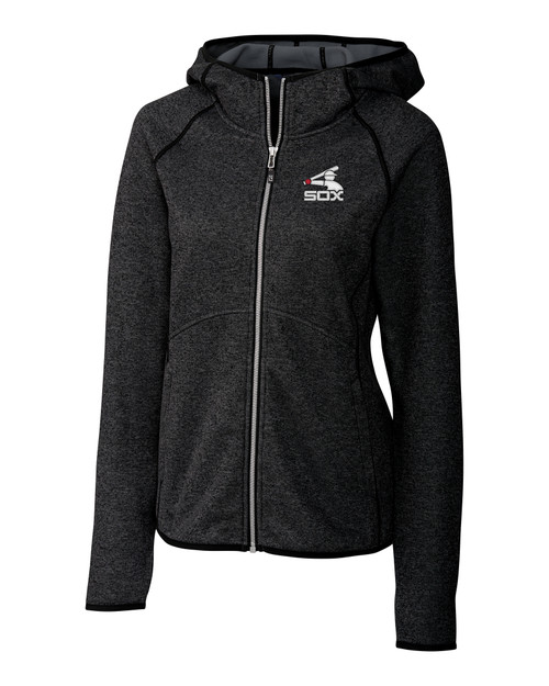 Chicago White Sox Cooperstown Cutter & Buck Mainsail Sweater-Knit Hoodie Womens Full Zip Jacket CCH_MANN_HG 1