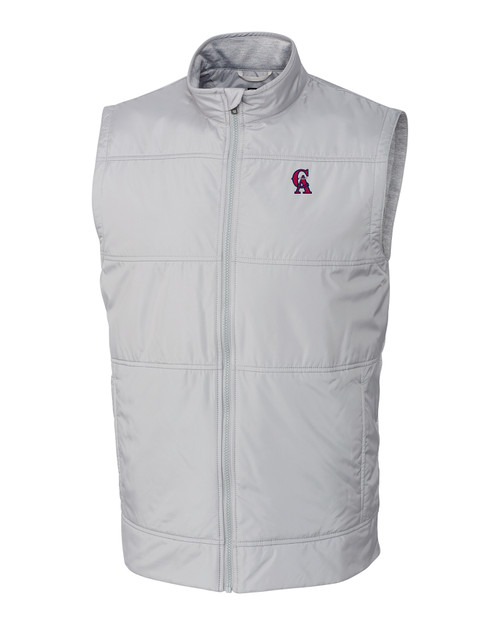 Los Angeles Angels Cooperstown Cutter & Buck Stealth Hybrid Quilted Mens Windbreaker Vest POL_MANN_HG 1