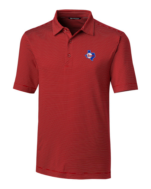 Texas Rangers Cooperstown Cutter & Buck Forge Pencil Stripe Stretch Mens Polo CDR_MANN_HG 1