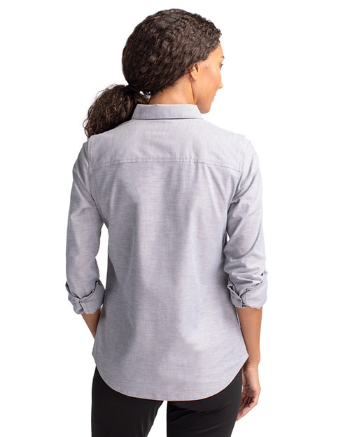 Baltimore Orioles Cutter & Buck Women's Americana Logo Oxford Stretch Long  Sleeve Button-Up Shirt - Light Blue