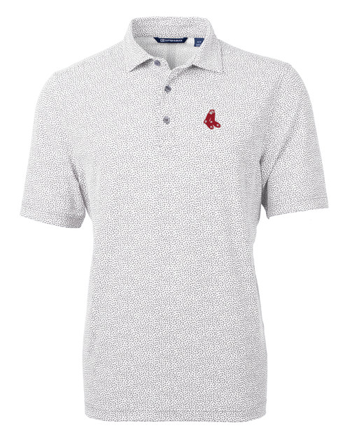 Boston Red Sox Cooperstown Cutter & Buck Virtue Eco Pique Botanical Print Recycled Mens Polo POL_MANN_HG 1