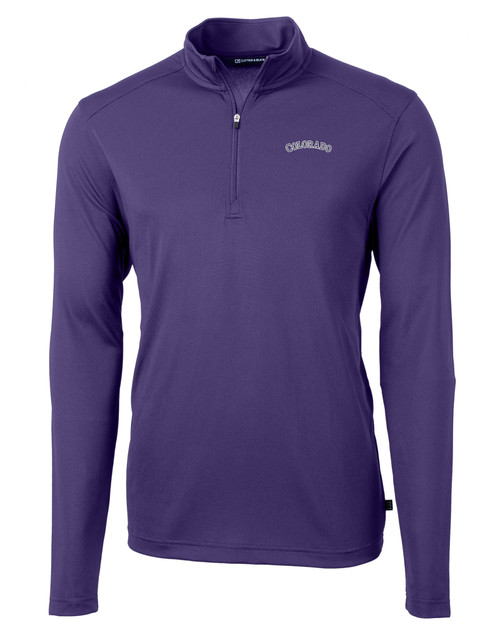 Colorado Rockies Cooperstown Cutter & Buck Virtue Eco Pique Recycled Quarter Zip Mens Pullover CLP_MANN_HG 1