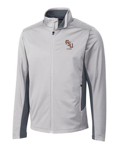 Florida State Seminoles Alumni Cutter & Buck Navigate Softshell Mens Full Zip Jacket POL_MANN_HG 1