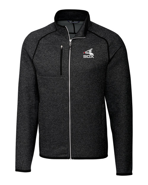 Chicago White Sox Cooperstown Cutter & Buck Mainsail Sweater-Knit Mens Full Zip Jacket CCH_MANN_HG 1