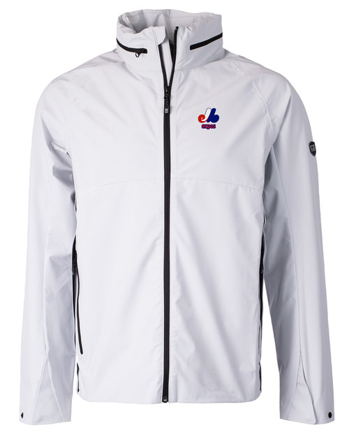 Montreal Expos Cooperstown Cutter & Buck Vapor Water Repellent Stretch Mens Full Zip Rain Jacket CNC_MANN_HG 1