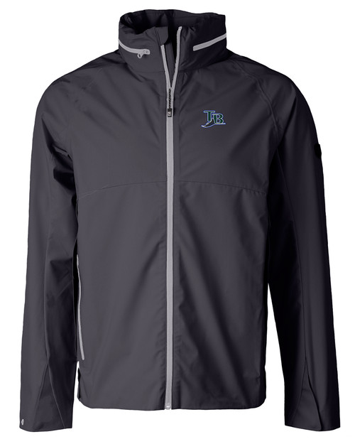 Tampa Bay Rays Cooperstown Cutter & Buck Vapor Water Repellent Stretch Mens Full Zip Rain Jacket OSI_MANN_HG 1