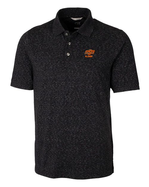 Oklahoma State Cowboys Alumni Cutter & Buck Advantage Tri-Blend Space Dye Mens Polo DKB_MANN_HG 1