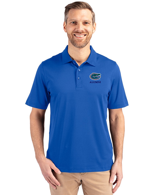 Florida Gators Alumni Cutter & Buck Forge Stretch Mens Polo Chelan Blue Front