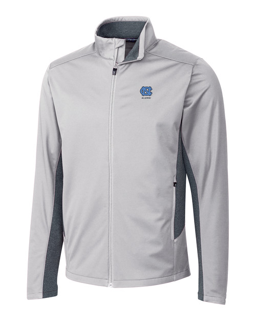 North Carolina Tar Heels Alumni Cutter & Buck Navigate Softshell Mens Full Zip Jacket POL_MANN_HG 1