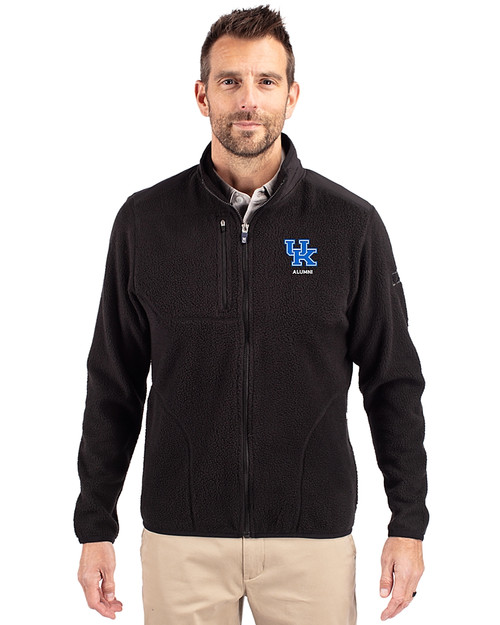Kentucky Wildcats Alumni Cutter & Buck Cascade Eco Sherpa Mens Big & Tall Fleece Jacket Black Front