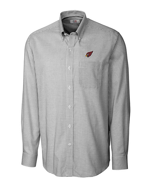 Arizona Cardinals Cutter & Buck Mens Long Sleeve Epic Easy Care Tattersall Black Mannequin