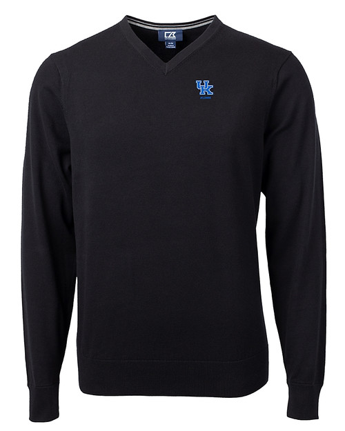 Kentucky Wildcats Alumni Cutter & Buck Lakemont Tri-Blend Mens V-Neck Pullover Sweater Black Mannequin