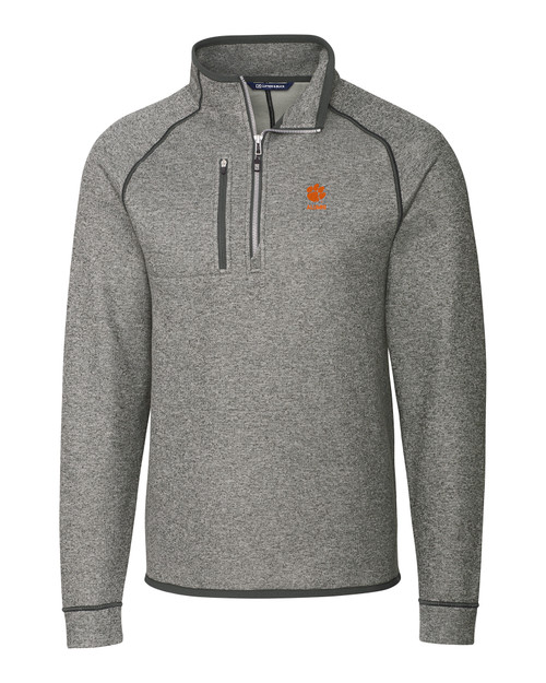 Clemson Tigers Alumni Cutter & Buck Mainsail Sweater-Knit Mens Big and Tall Half Zip Pullover Jacket POH_MANN_HG 1