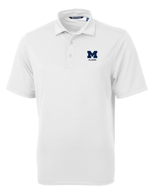 Michigan Wolverines Alumni Cutter & Buck Virtue Eco Pique Recycled Mens Big and Tall Polo WH_MANN_HG 1
